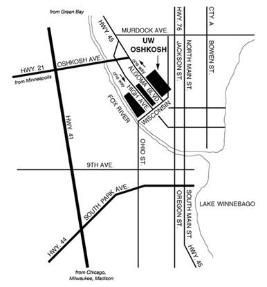 map of uw oshkosh campus area